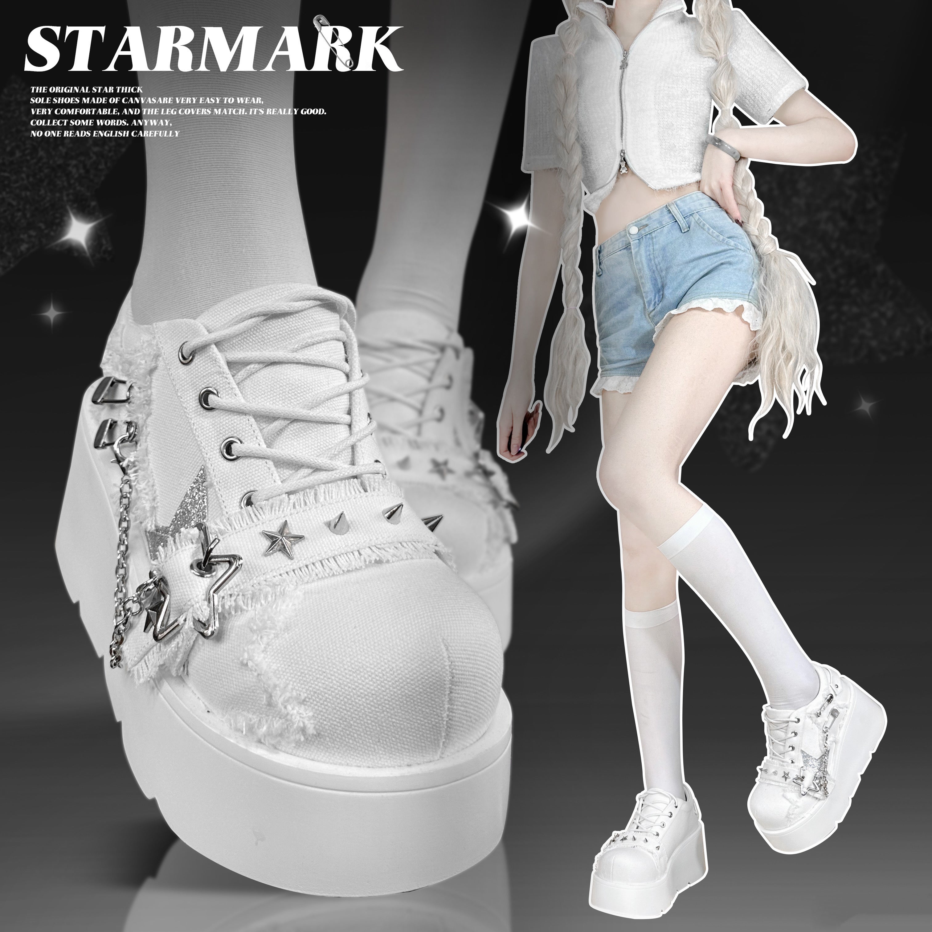 ♡ Star Mark ♡ - Canvas Platform Shoes