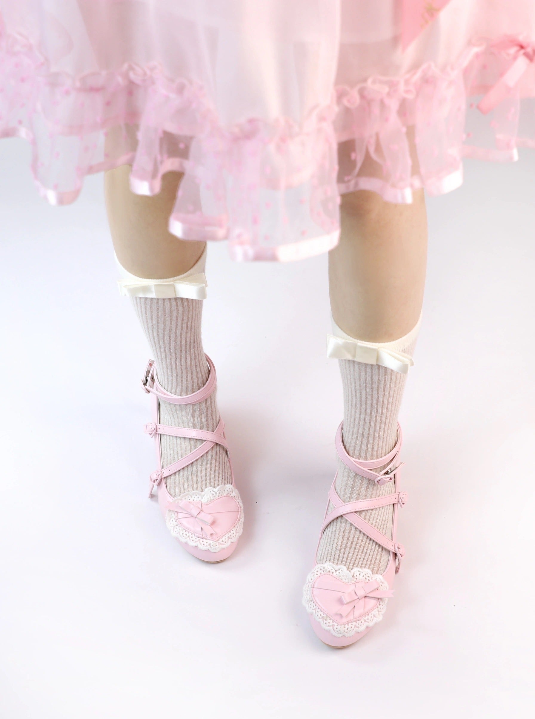 ♡ Vintage Cream Cake ♡ - Mid-Heel/Platform Shoes