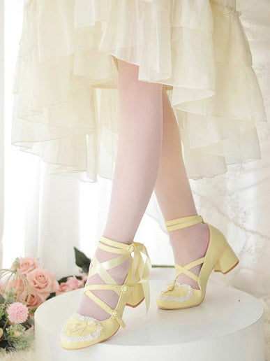 ♡ Vintage Cream Cake ♡ - Mid-Heel/Platform Shoes