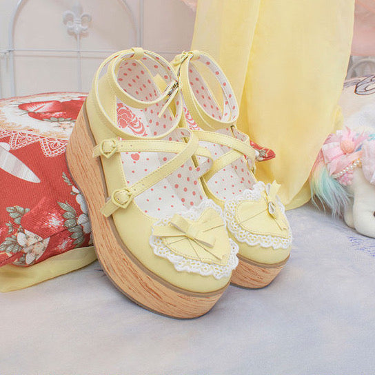 ♡ Vintage Cream Cake ♡ - Mid-Heel/Platform Shoes