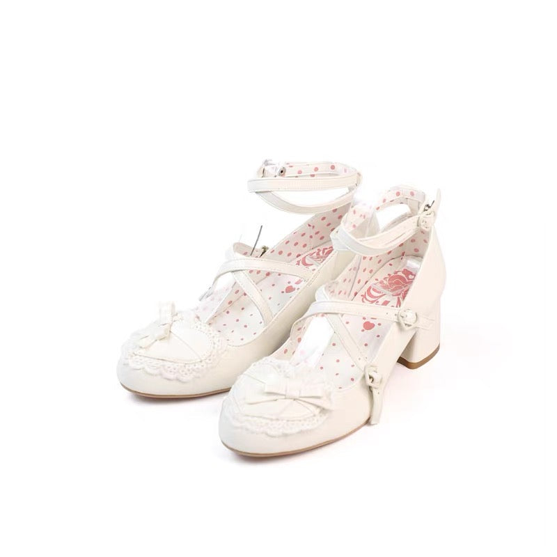 ♡ Vintage Cream Cake ♡ - Mid-Heel/Platform Shoes