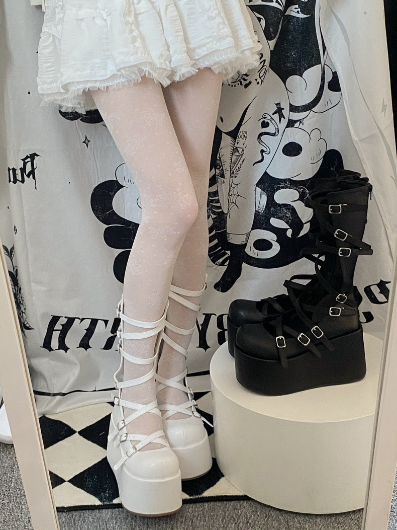 ♡ Goth Doll ♡ - Dolly Platform Shoes