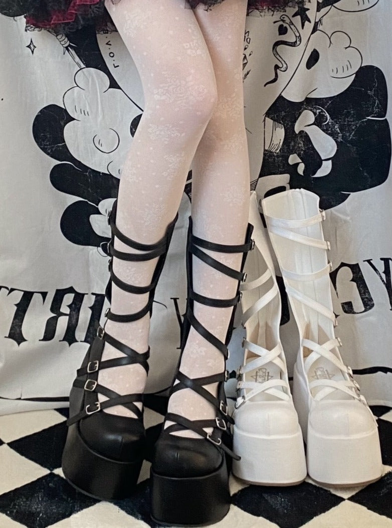 ♡ Goth Doll ♡ - Dolly Platform Shoes