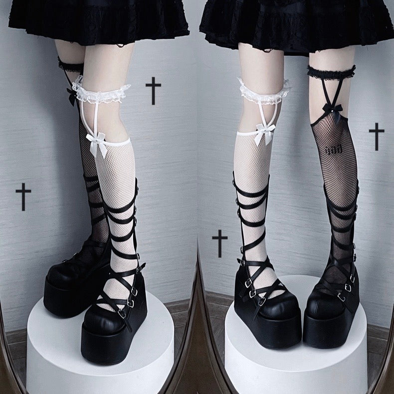 ♡ Goth Doll ♡ - Dolly Platform Shoes