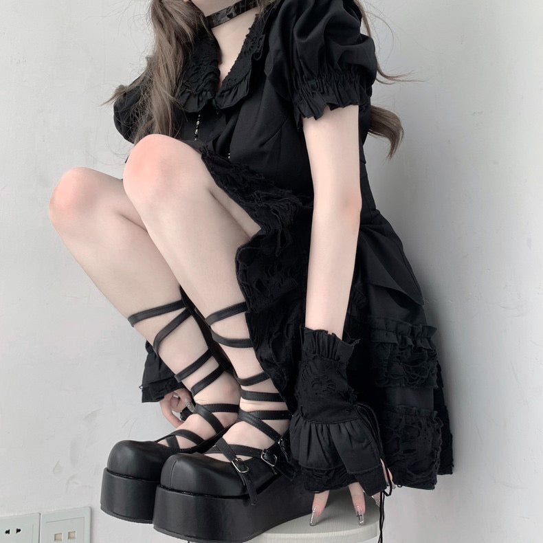 ♡ Goth Doll ♡ - Dolly Platform Shoes