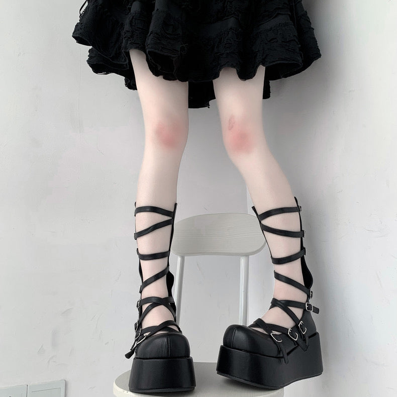 ♡ Goth Doll ♡ - Dolly Platform Shoes