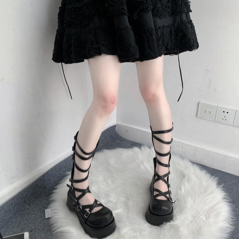 ♡ Goth Doll ♡ - Dolly Platform Shoes