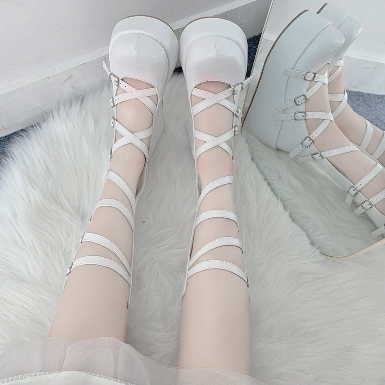 ♡ Goth Doll ♡ - Dolly Platform Shoes