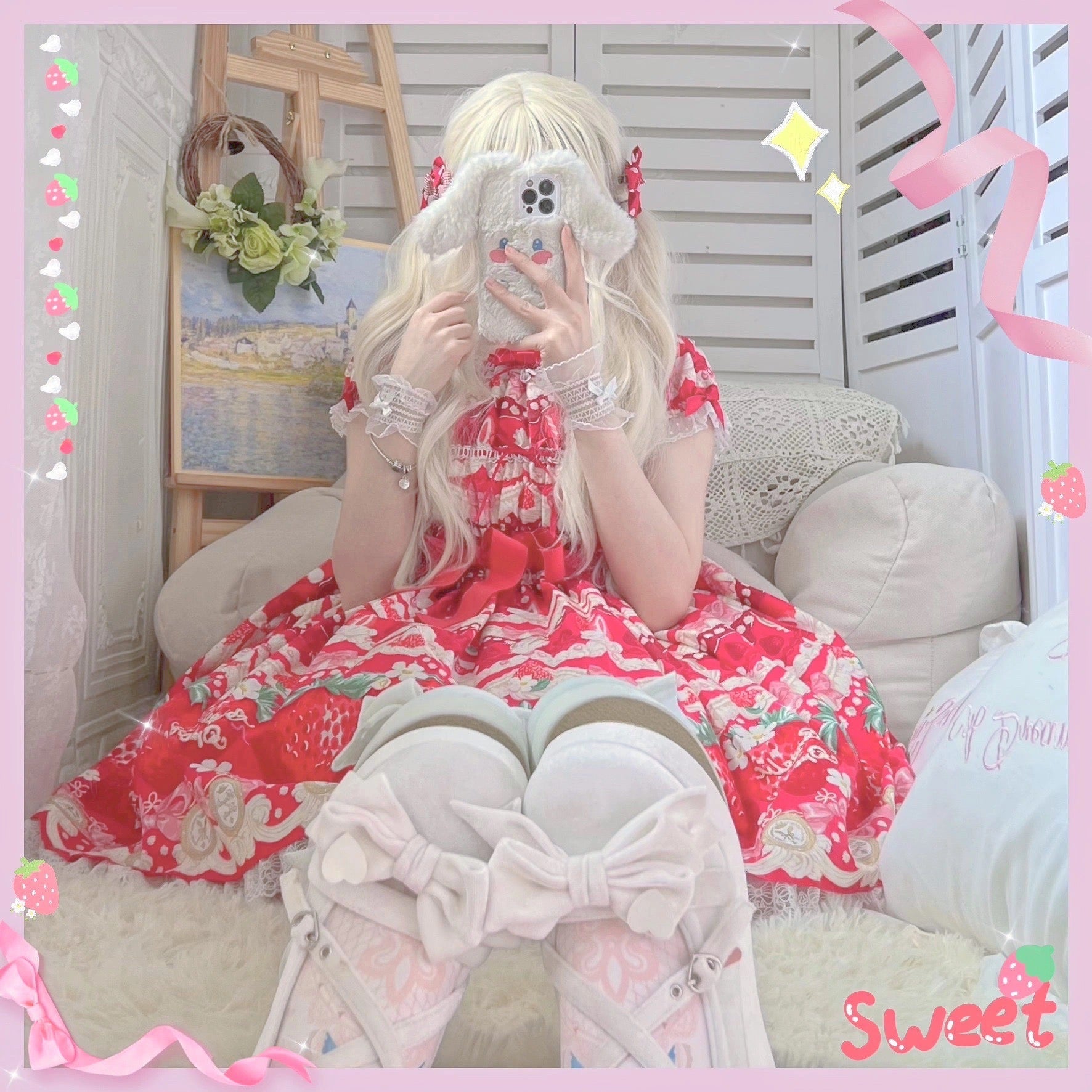 ♡ Sweet Doll ♡ - Velvet Flat Platforms