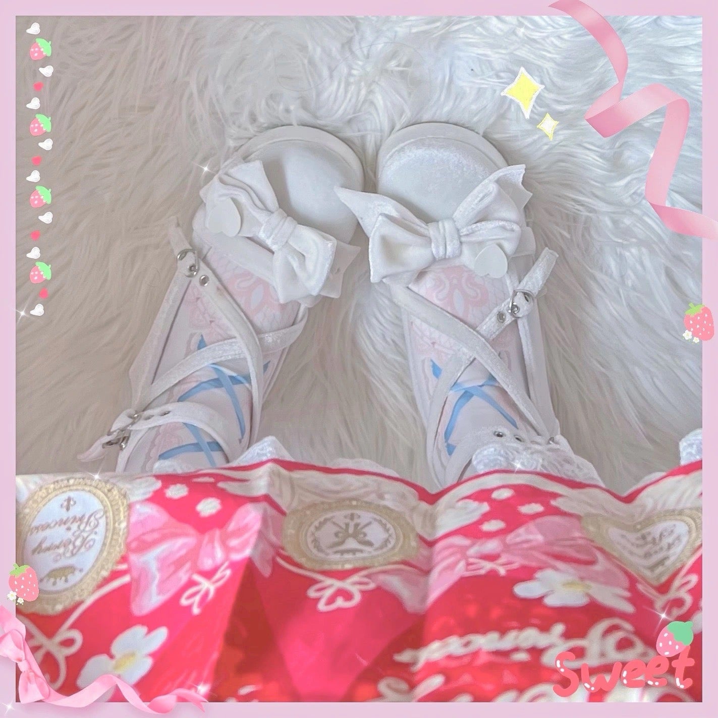 ♡ Sweet Doll ♡ - Velvet Flat Platforms