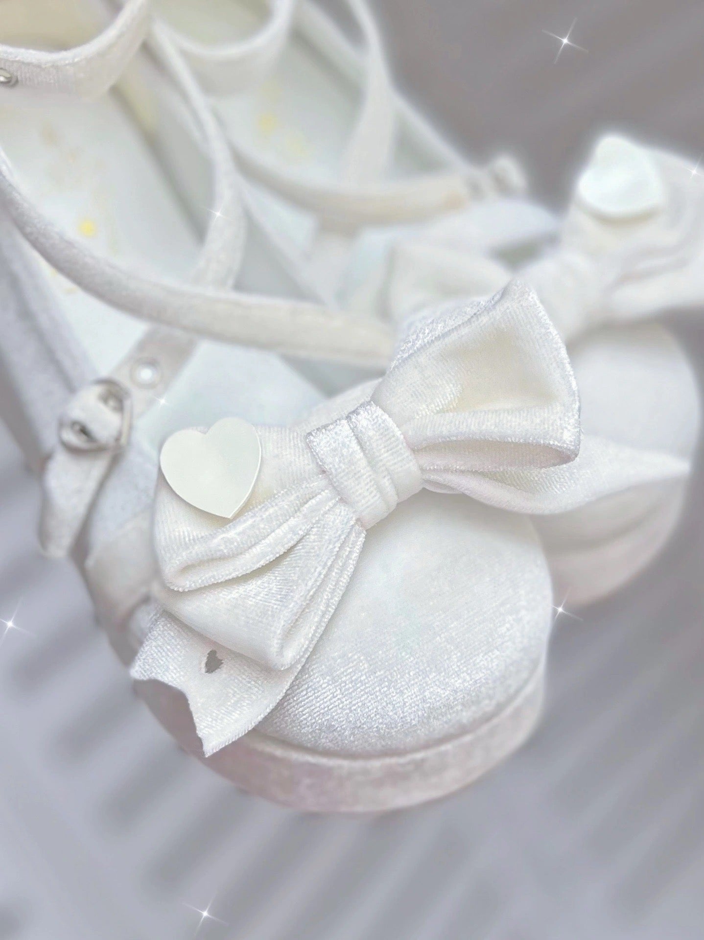 ♡ Sweet Doll ♡ - Velvet Flat Platforms