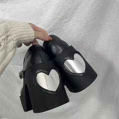 ♡ Heart Mirror ♡ - Dolly Platform Shoes