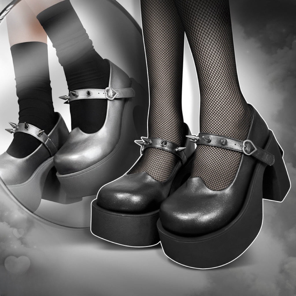 ♡ Heart Mirror ♡ - Dolly Platform Shoes