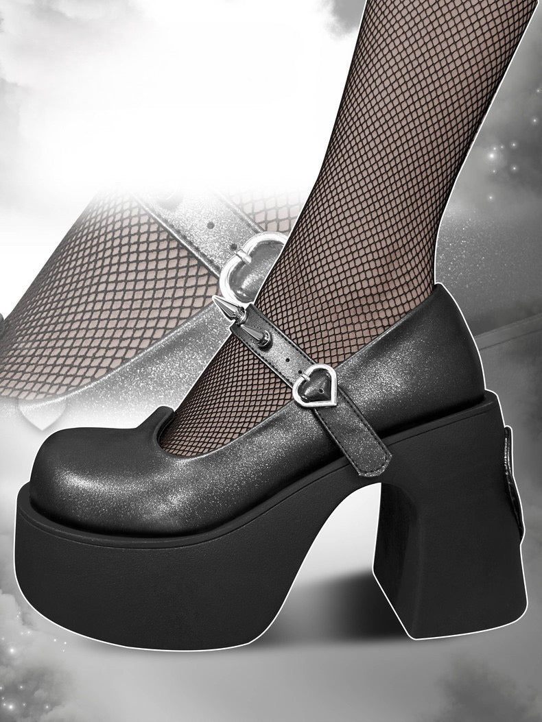 ♡ Heart Mirror ♡ - Dolly Platform Shoes