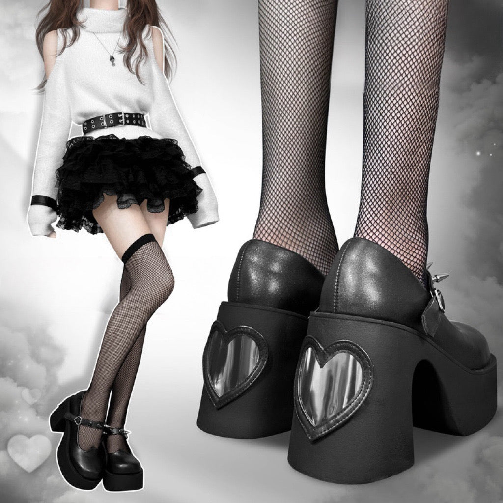 ♡ Heart Mirror ♡ - Dolly Platform Shoes