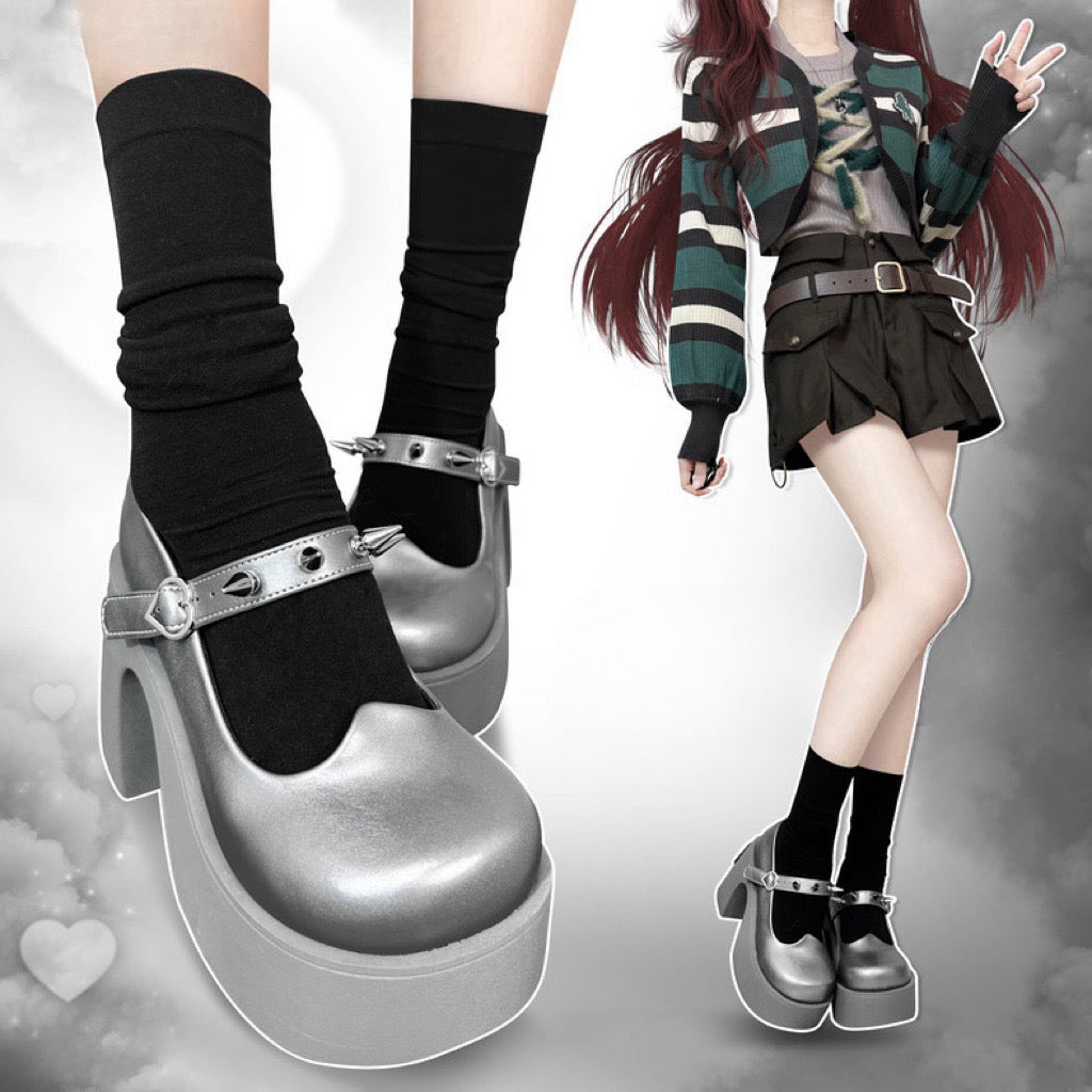 ♡ Heart Mirror ♡ - Dolly Platform Shoes