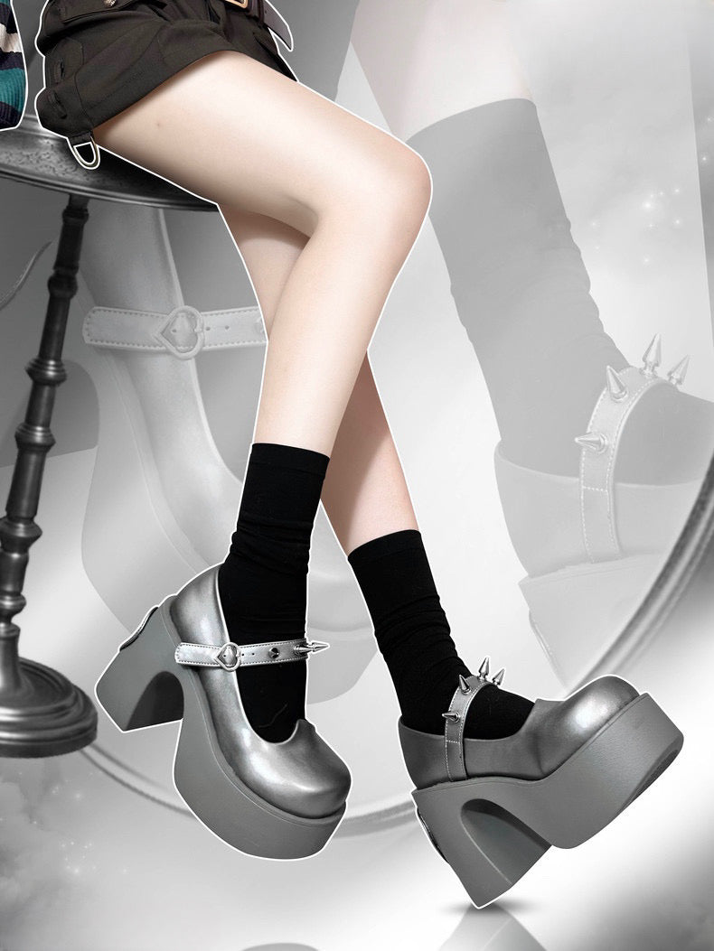 ♡ Heart Mirror ♡ - Dolly Platform Shoes