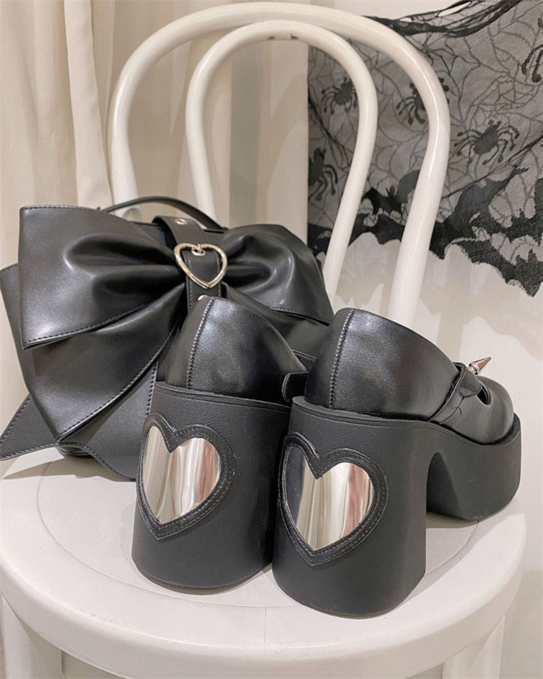 ♡ Heart Mirror ♡ - Dolly Platform Shoes