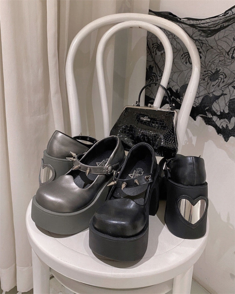 ♡ Heart Mirror ♡ - Dolly Platform Shoes