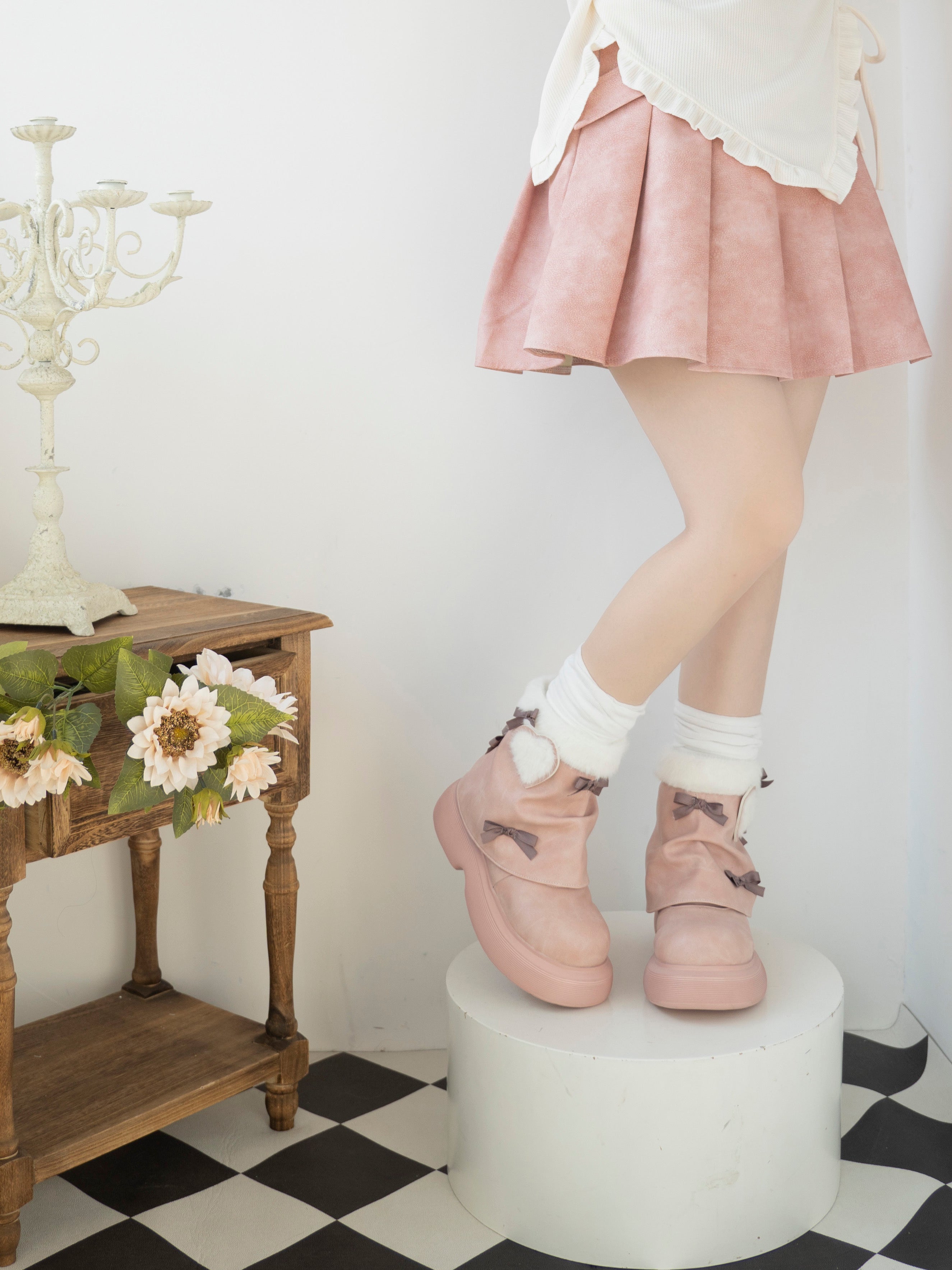 ♡ Snow Doll ♡ - Mid Heel Bootie