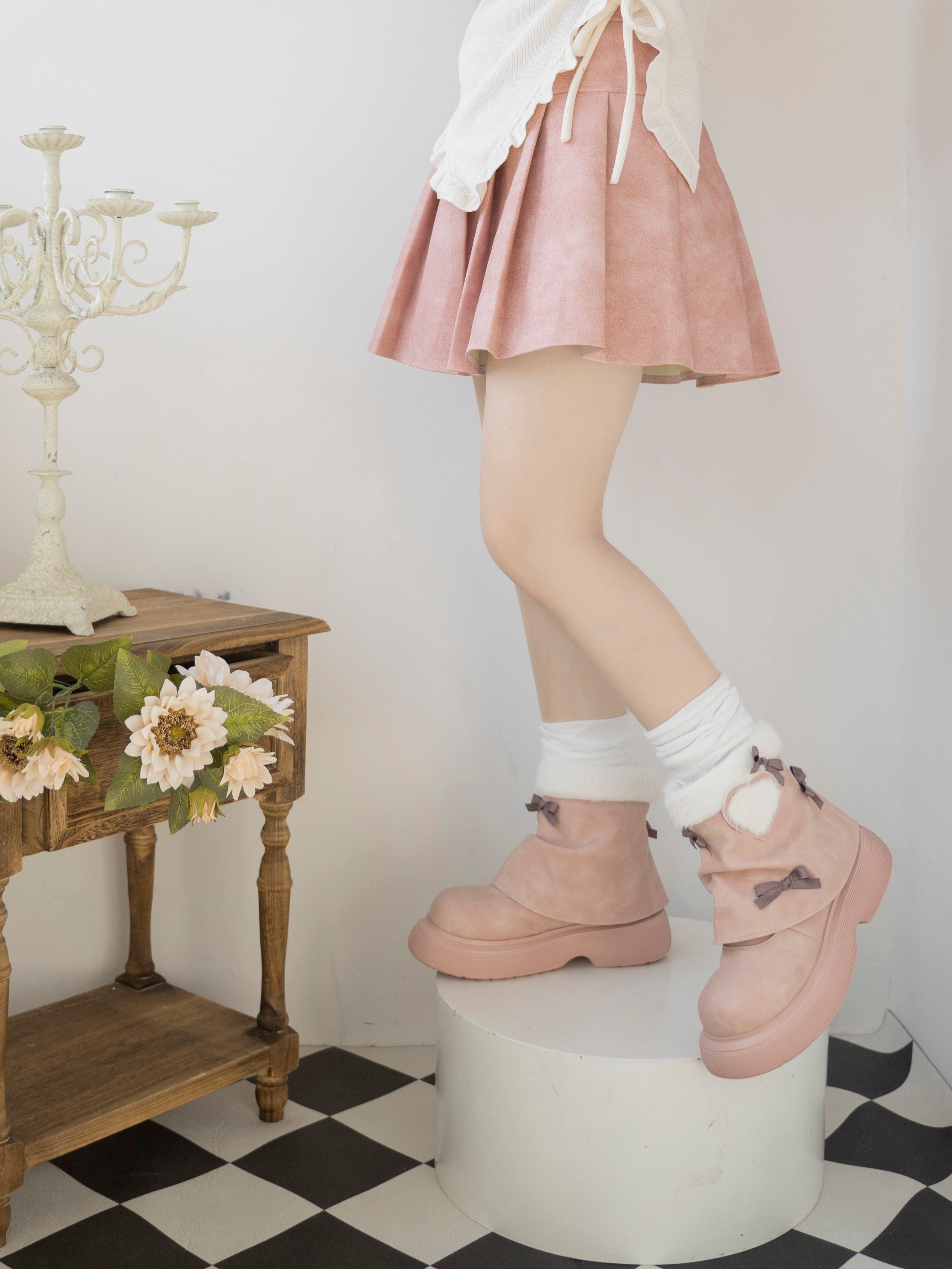 ♡ Snow Doll ♡ - Mid Heel Bootie