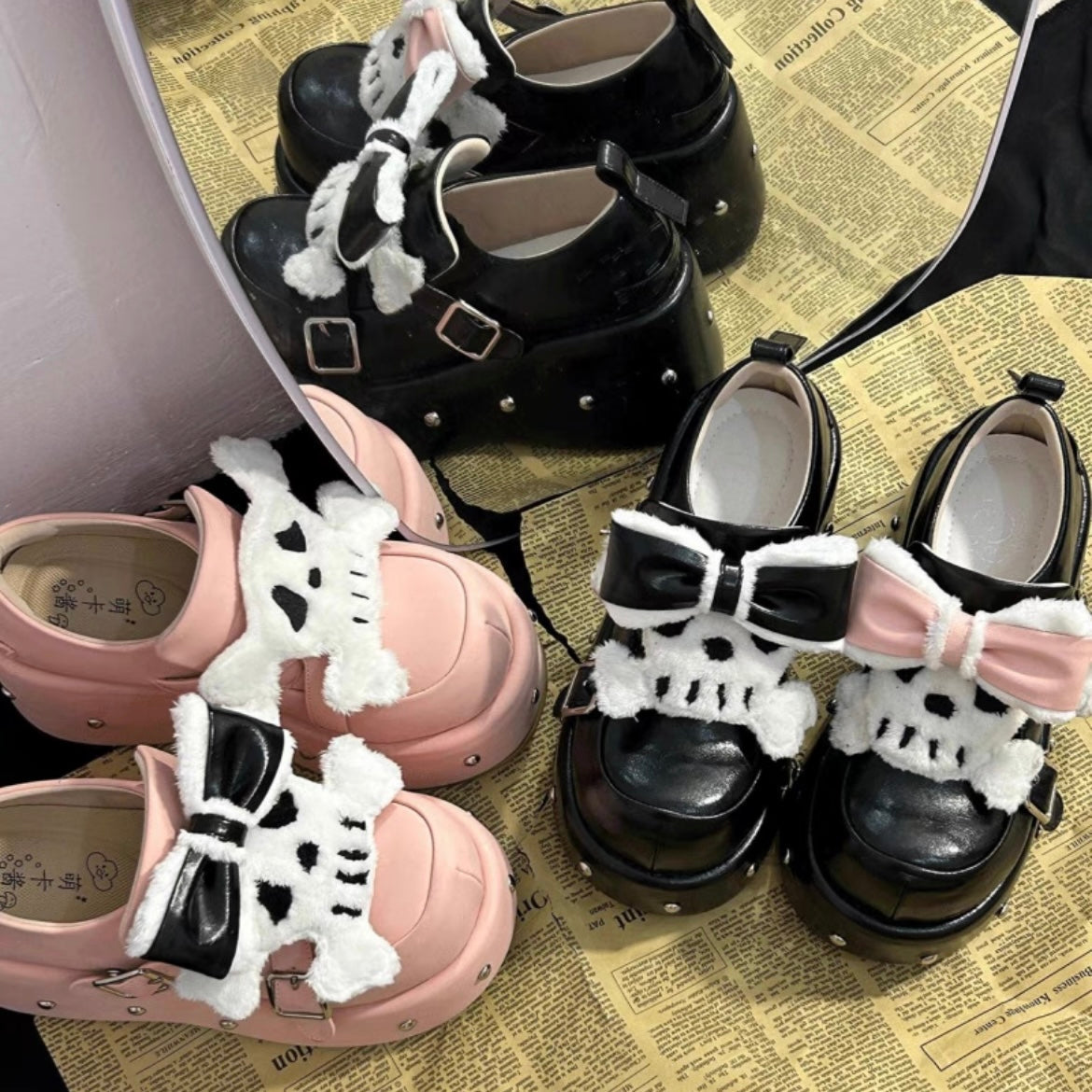 ♡ Little Skull ♡ - Dolly Platform Shoes