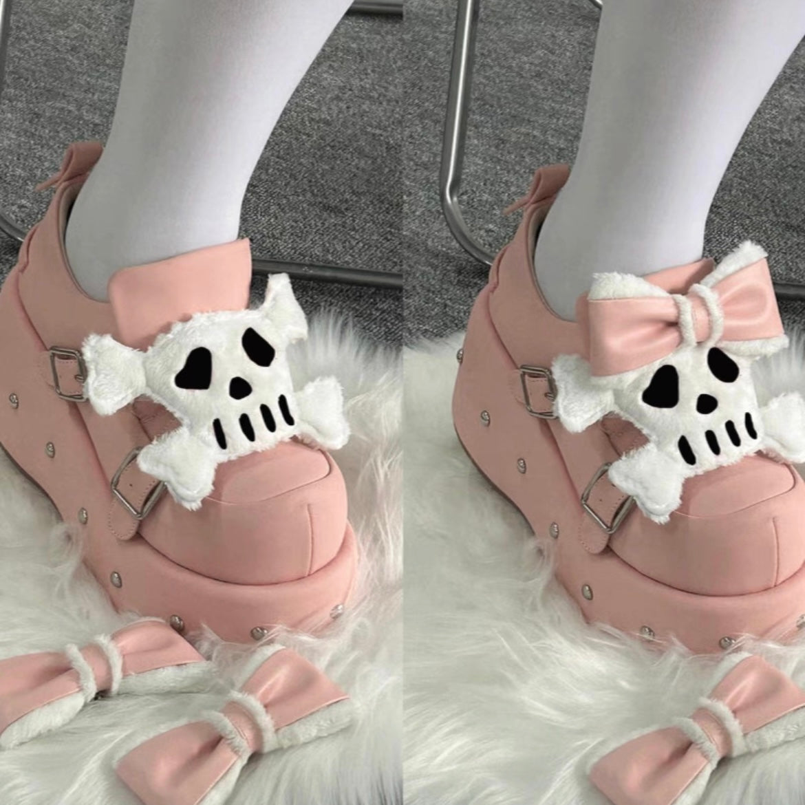 ♡ Little Skull ♡ - Dolly Platform Shoes