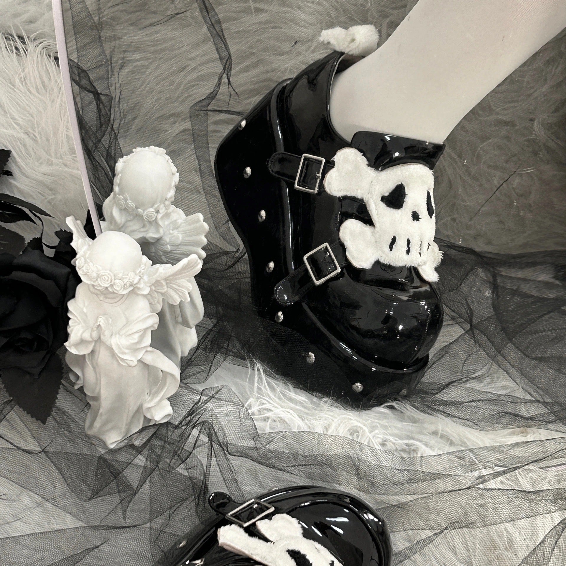 ♡ Little Skull ♡ - Dolly Platform Shoes