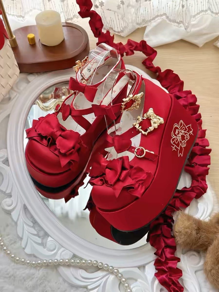 ♡ Teddy Gift ♡ - Satin Flat Platforms