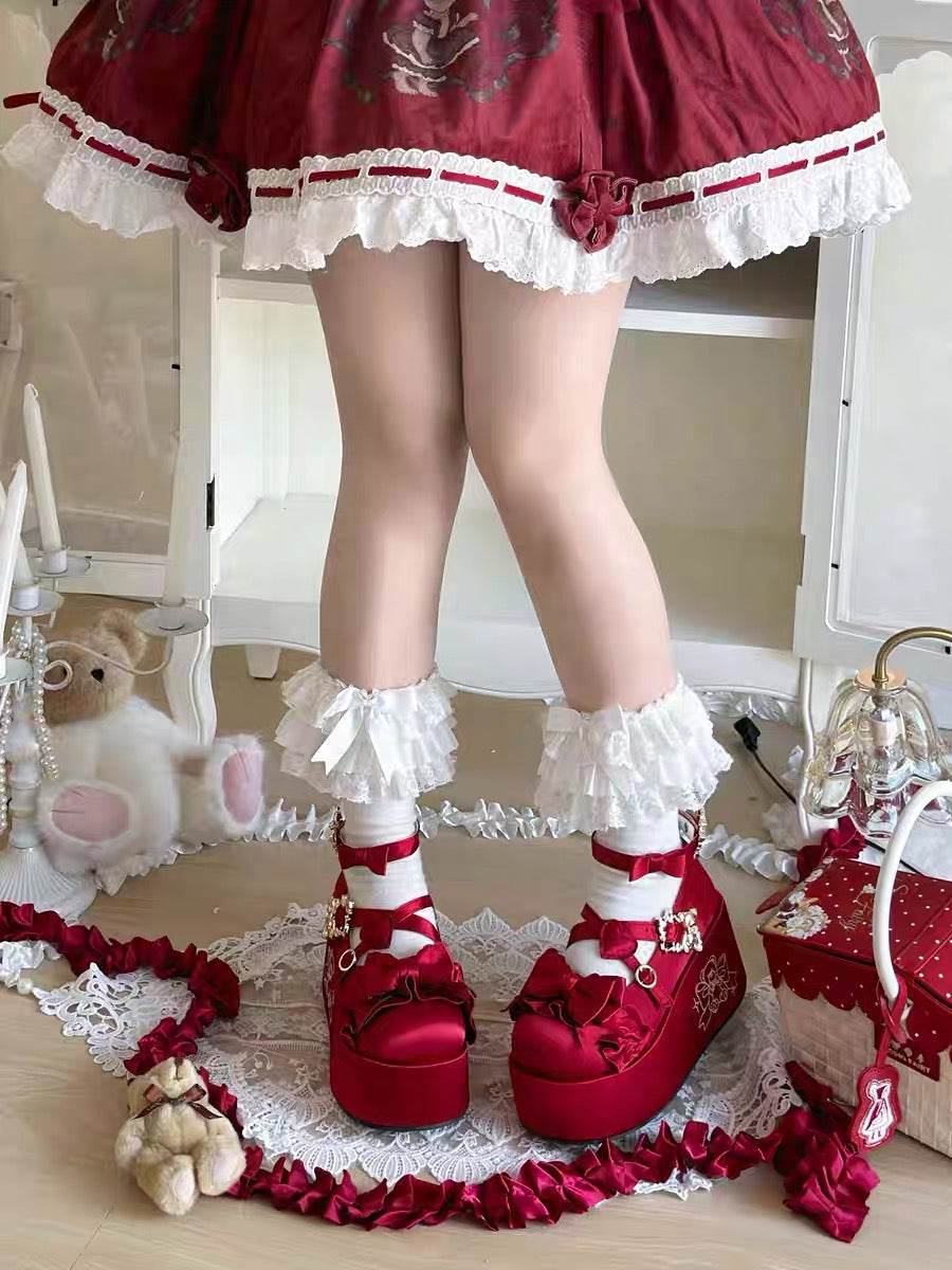 ♡ Teddy Gift ♡ - Satin Flat Platforms