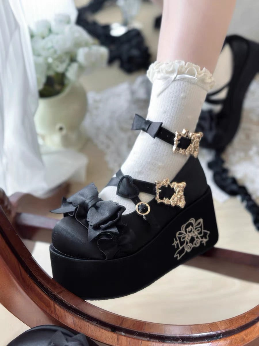 ♡ Teddy Gift ♡ - Satin Flat Platforms