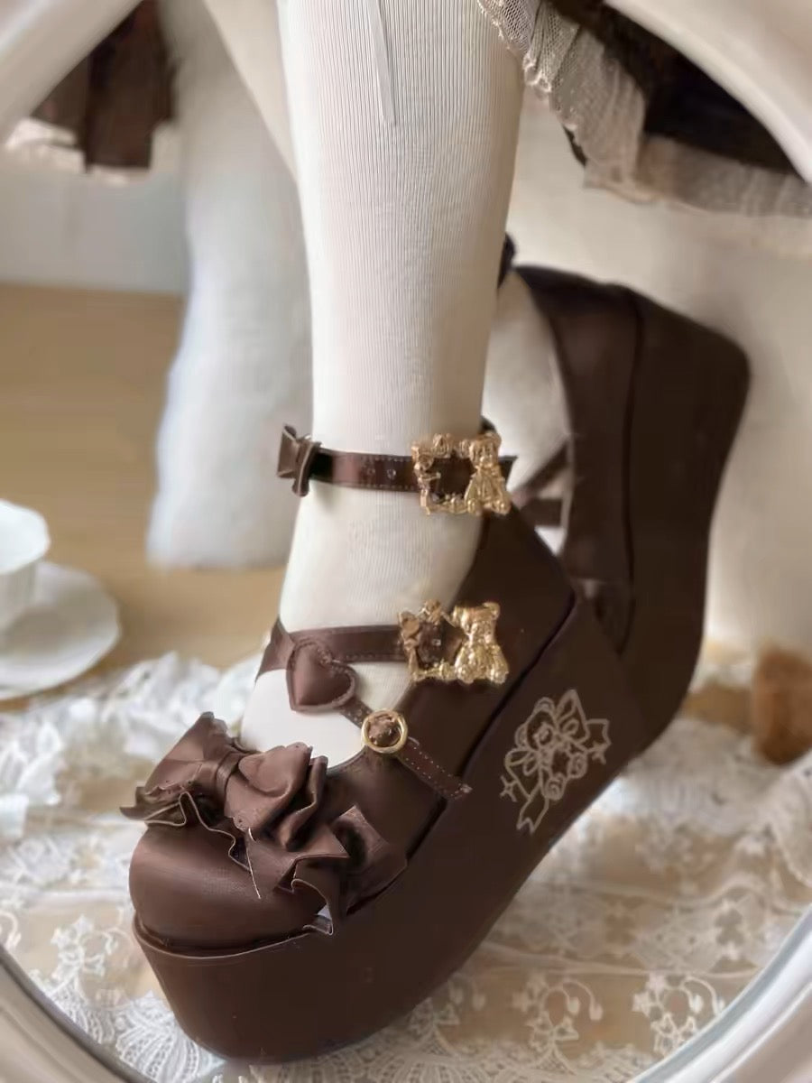 ♡ Teddy Gift ♡ - Satin Flat Platforms