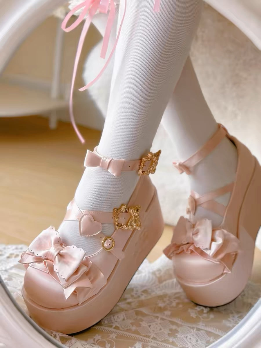 ♡ Teddy Gift ♡ - Satin Flat Platforms