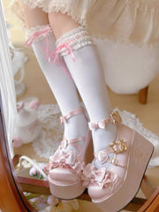 ♡ Teddy Gift ♡ - Satin Flat Platforms