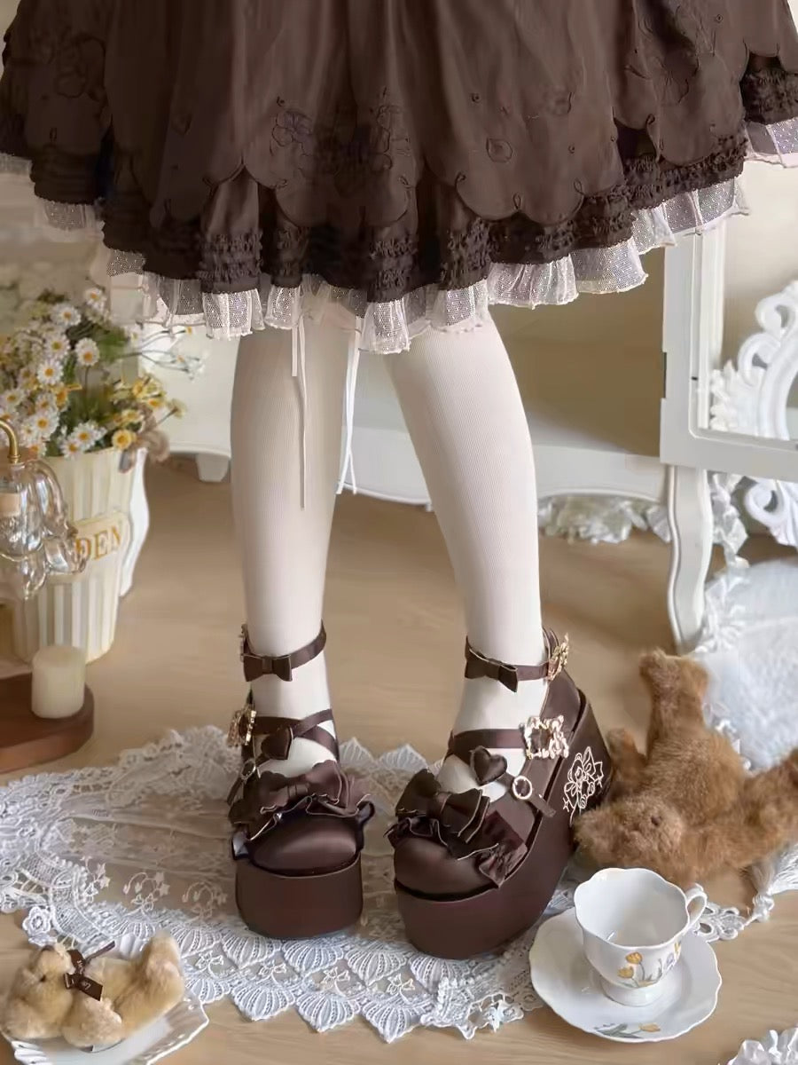 ♡ Teddy Gift ♡ - Satin Flat Platforms