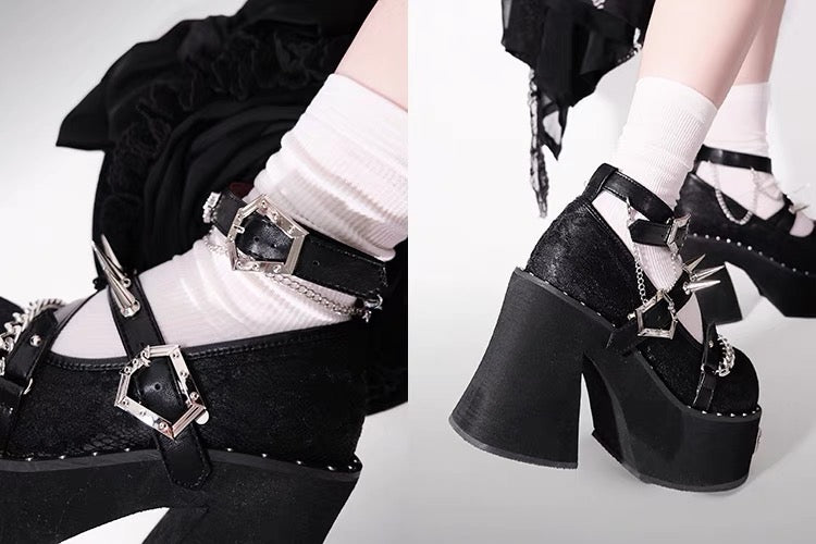 ♡ Dark Rose Witch ♡ - Dolly Platform Shoes