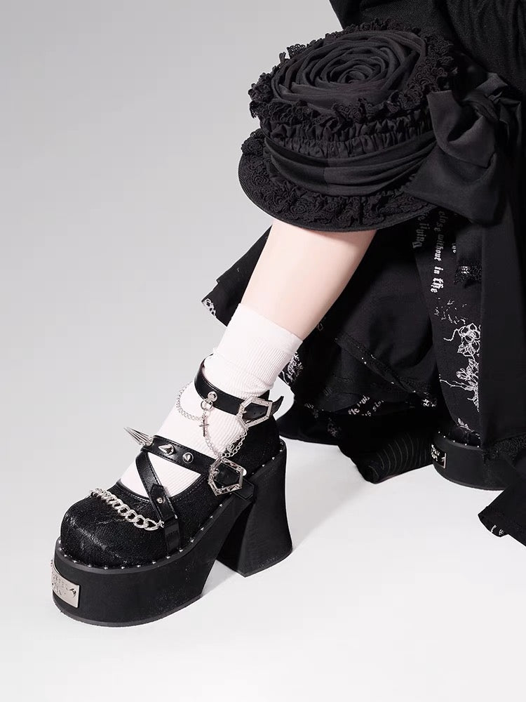 ♡ Dark Rose Witch ♡ - Dolly Platform Shoes