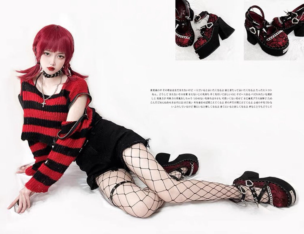 ♡ Dark Rose Witch ♡ - Dolly Platform Shoes