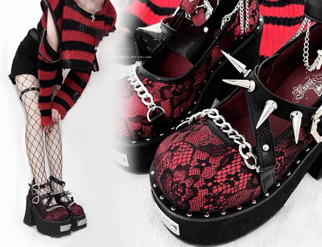 ♡ Dark Rose Witch ♡ - Dolly Platform Shoes