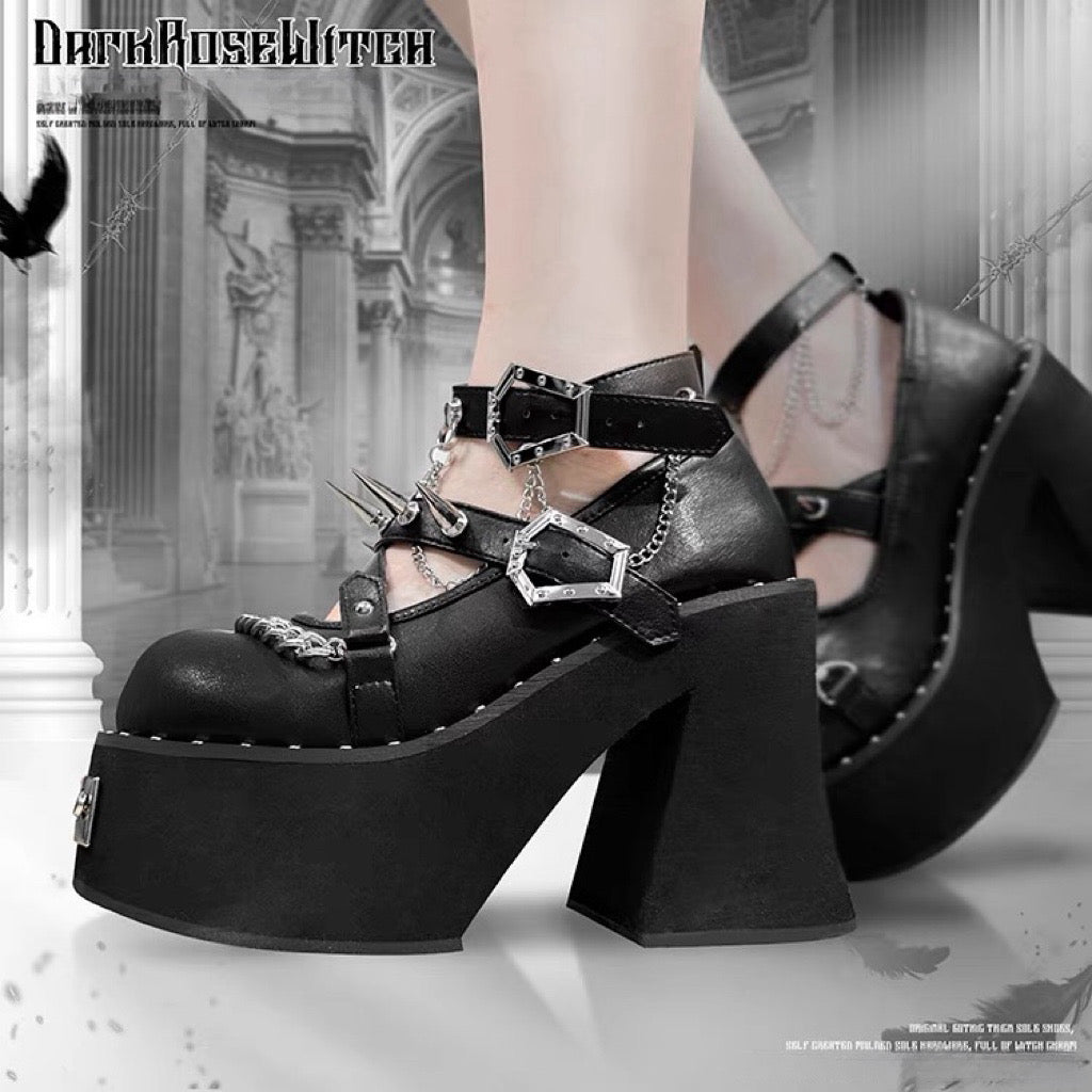 ♡ Dark Rose Witch ♡ - Dolly Platform Shoes