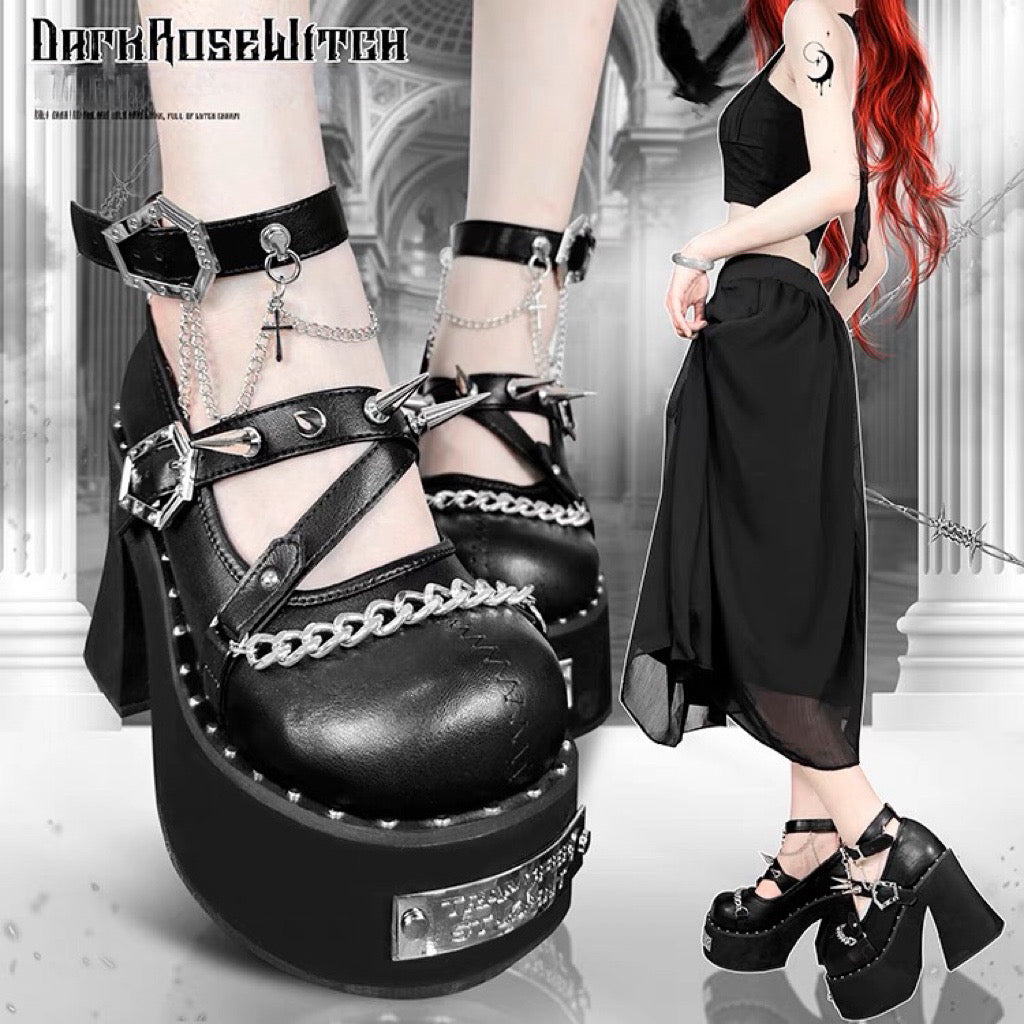 ♡ Dark Rose Witch ♡ - Dolly Platform Shoes