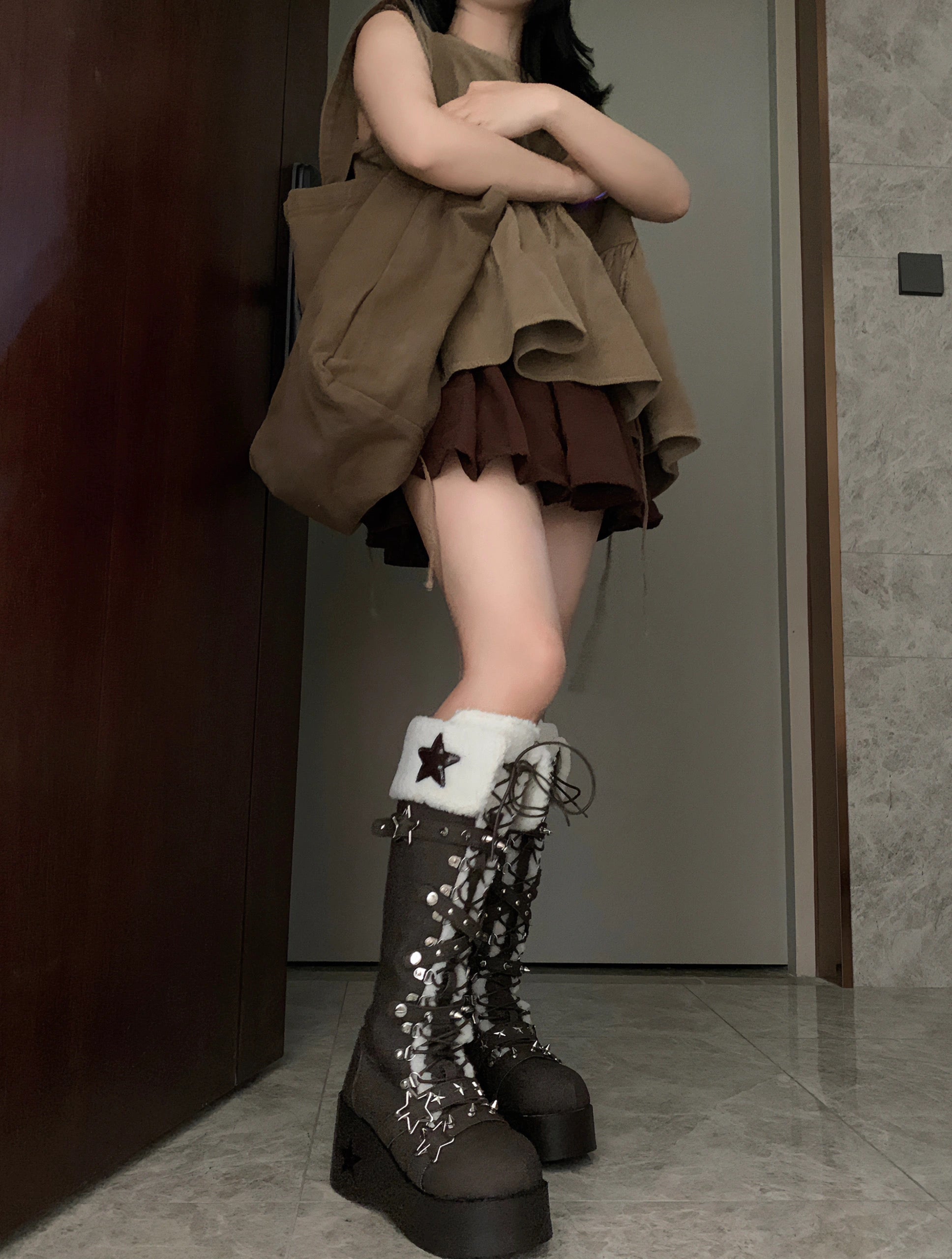 ♡ Cyber Star ♡ - Platform Knee High Boots