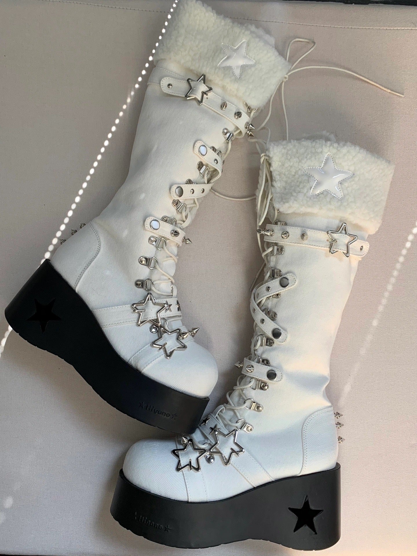 ♡ Cyber Star ♡ - Platform Knee High Boots