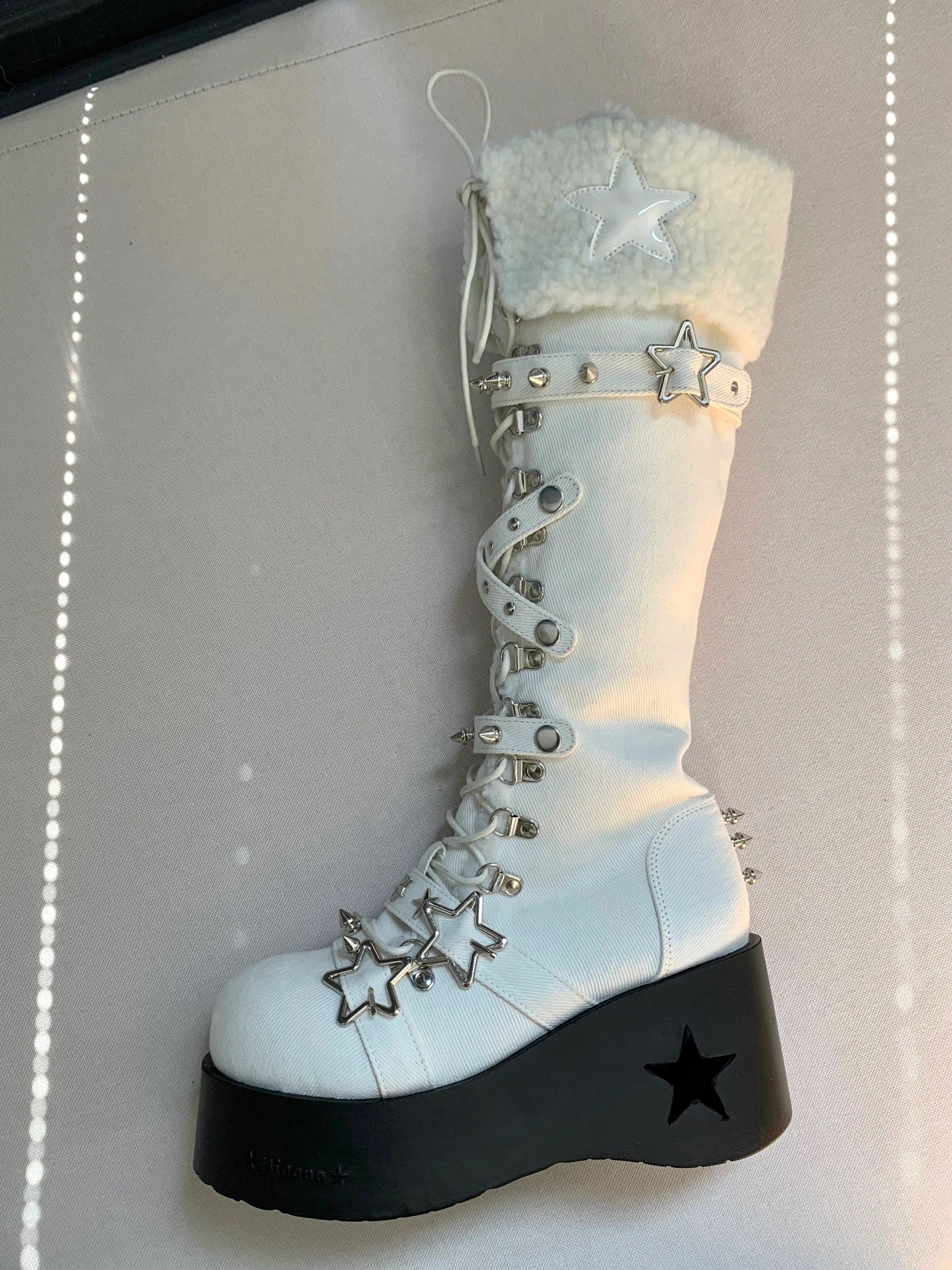 ♡ Cyber Star ♡ - Platform Knee High Boots