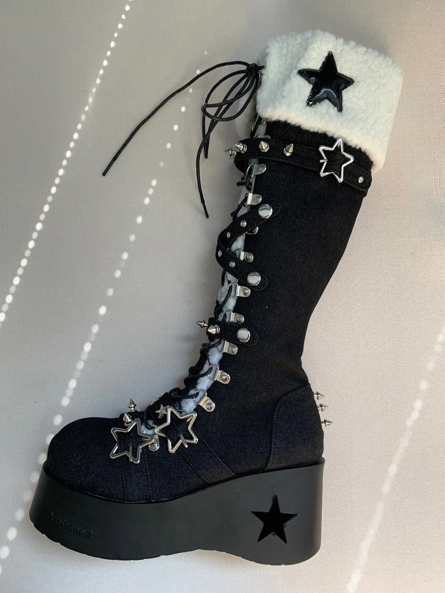 ♡ Cyber Star ♡ - Platform Knee High Boots