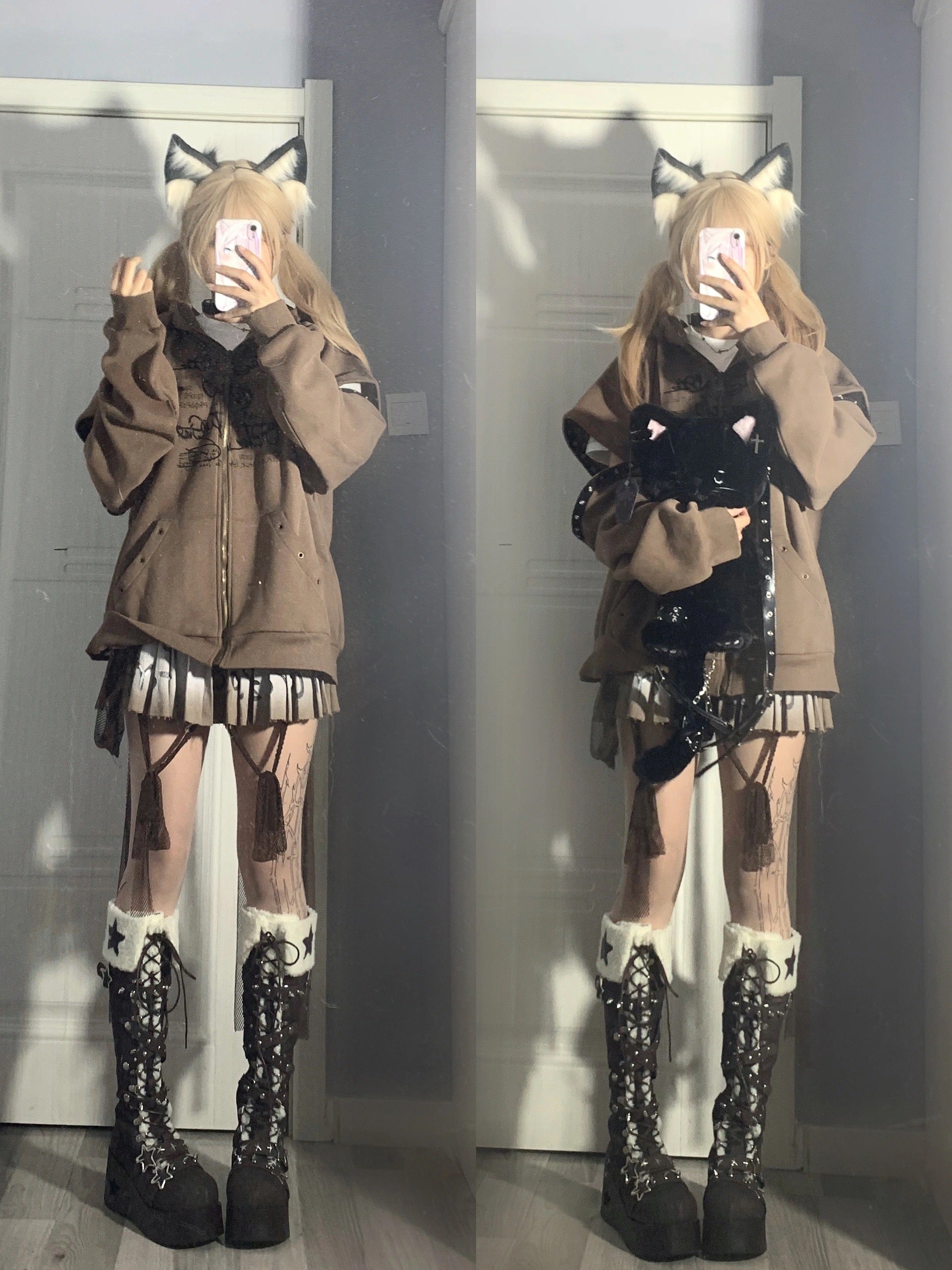 ♡ Cyber Star ♡ - Platform Knee High Boots