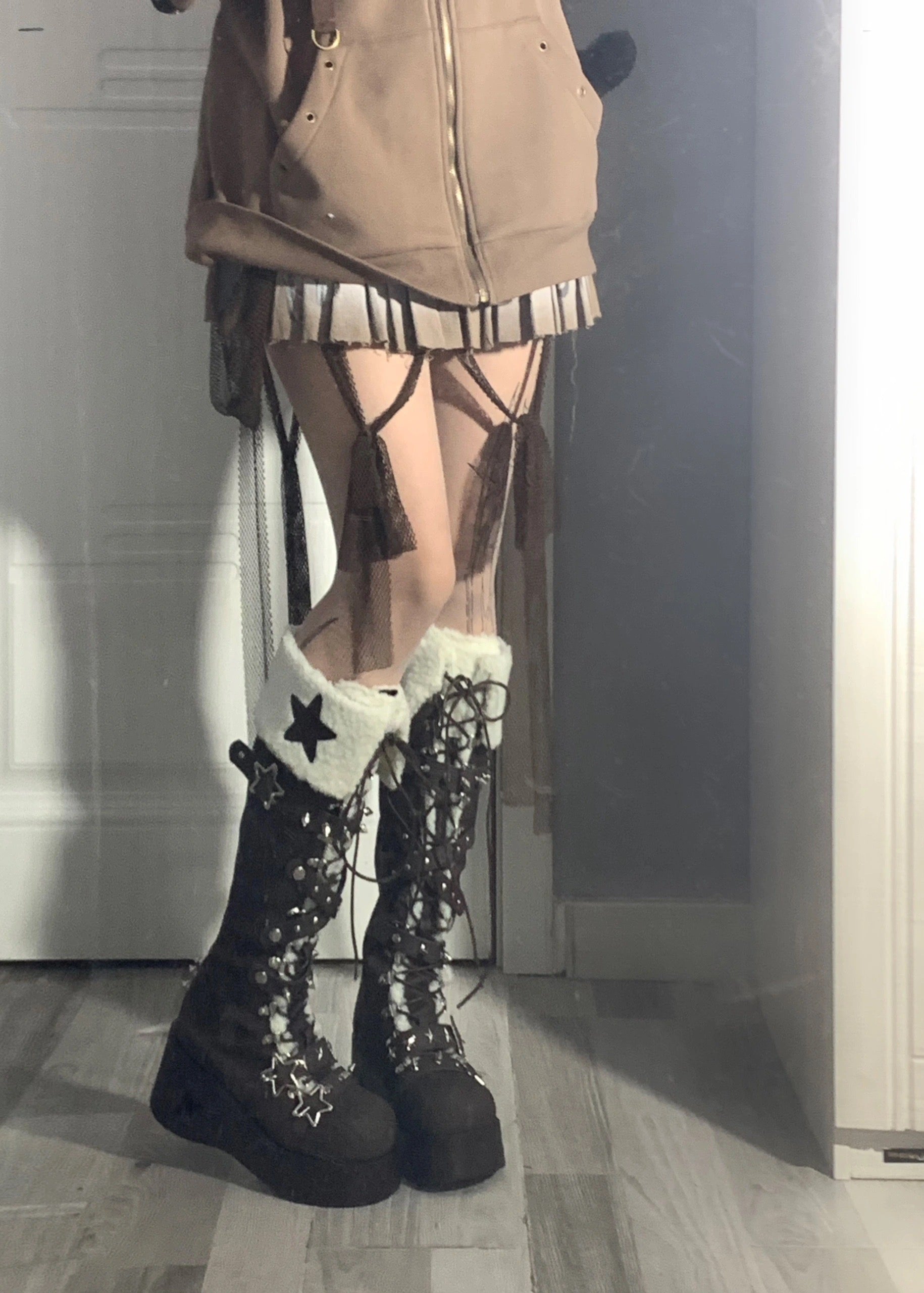 ♡ Cyber Star ♡ - Platform Knee High Boots