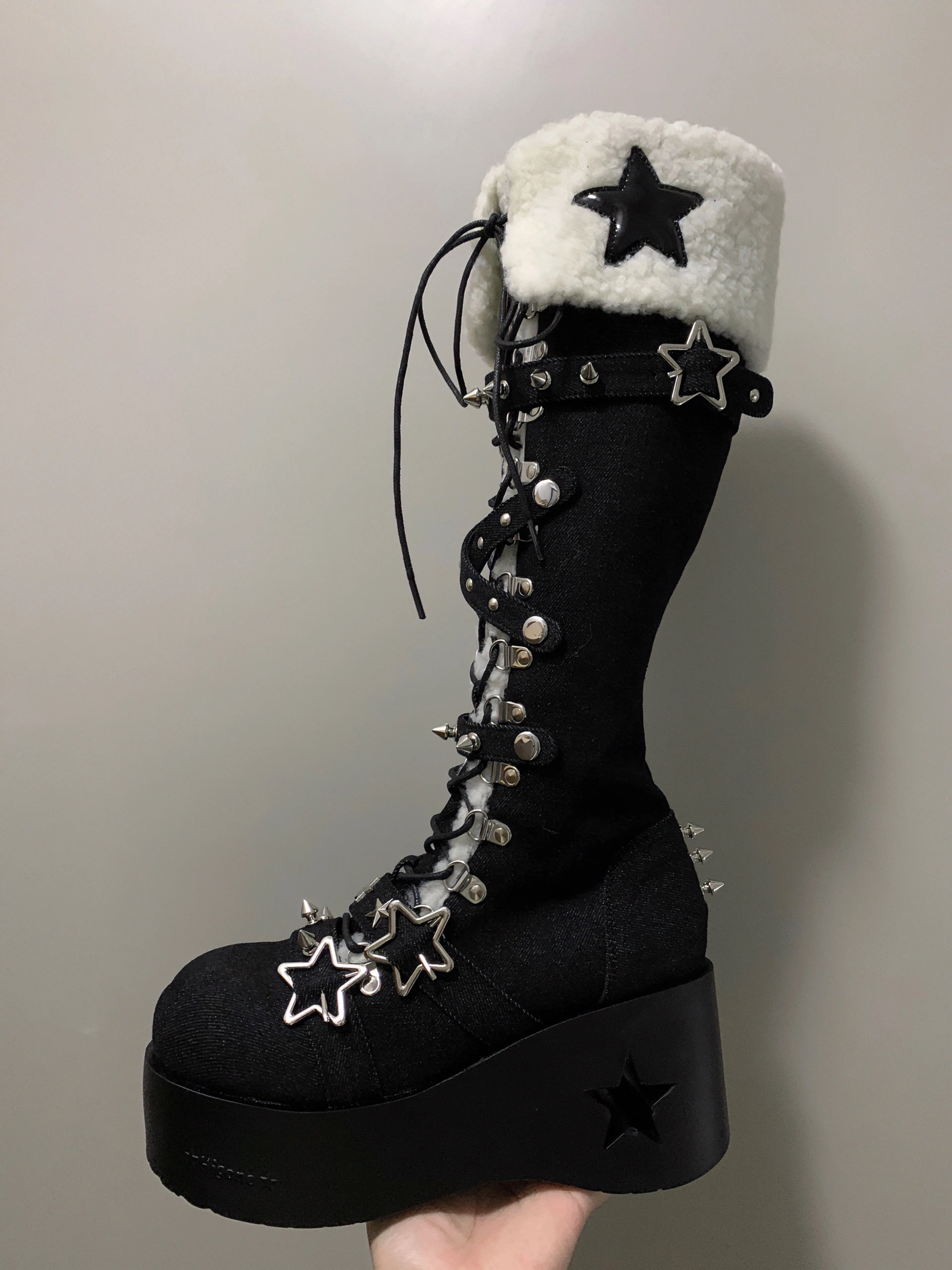 ♡ Cyber Star ♡ - Platform Knee High Boots