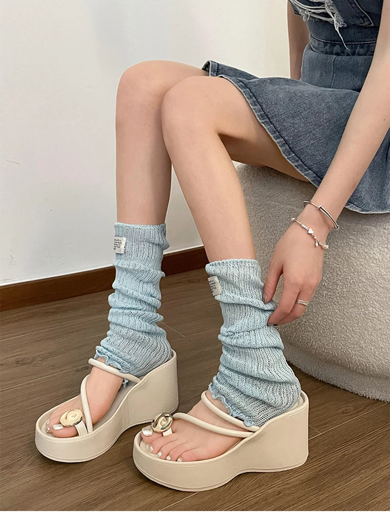 Futurecen 2024 Summer Chunky Women Clip Toe Slipper Fashion Elegant Platform Wedges Heel Slides Ladies Gladiator Beach Sandalias Flip Flop