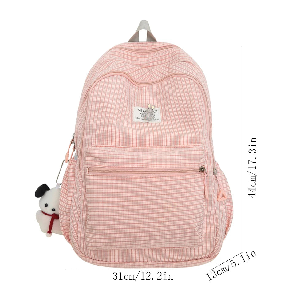 Futurecen Japanese Korean Schoolbag for Teenage Casual Nylon Girls Bagpack Women Large Capacity Backpack Travel Bag Preppy Style Bookbag